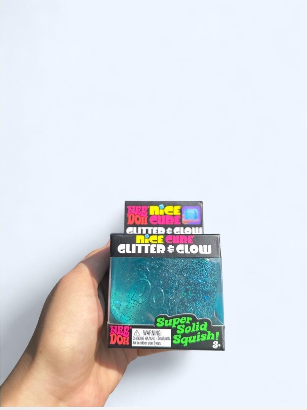 NeeDoh Nice Cube Glitter & Glow - Blue
